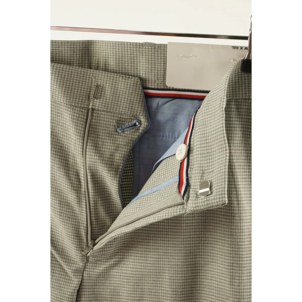 New $95 Tommy Hilfiger Men's 30 x‎ 32 Gray Houndstooth Performance Dress Pants